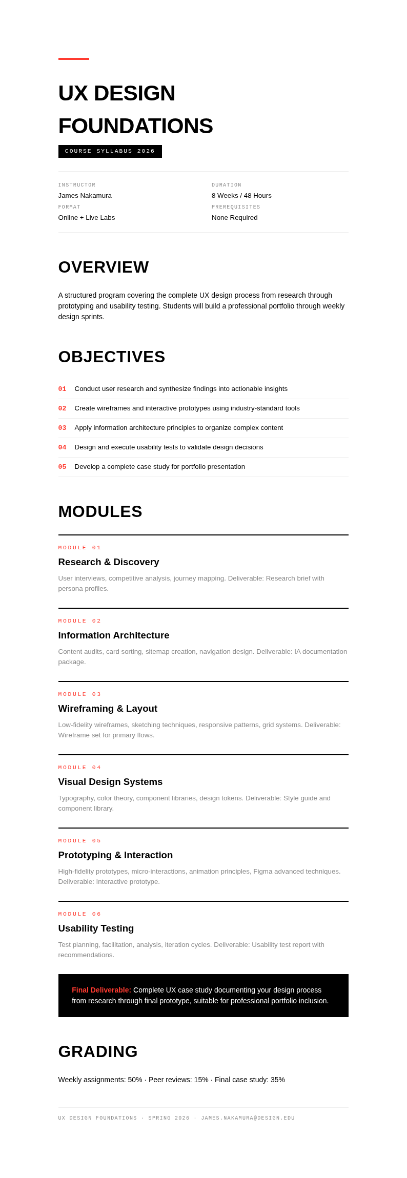 Modern minimalist course creator